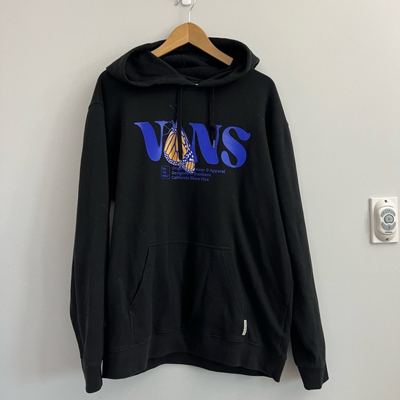 Vans Black Hoodie with Blue and Orange Graphic - Picture 4 of 4